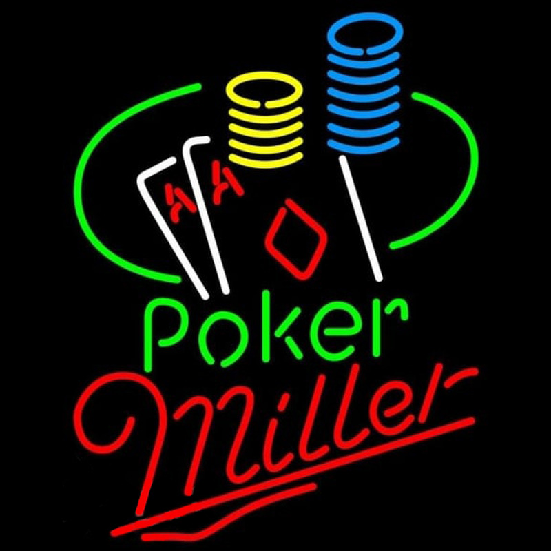 Miller Poker Ace Coin Table Beer Sign Leuchtreklame