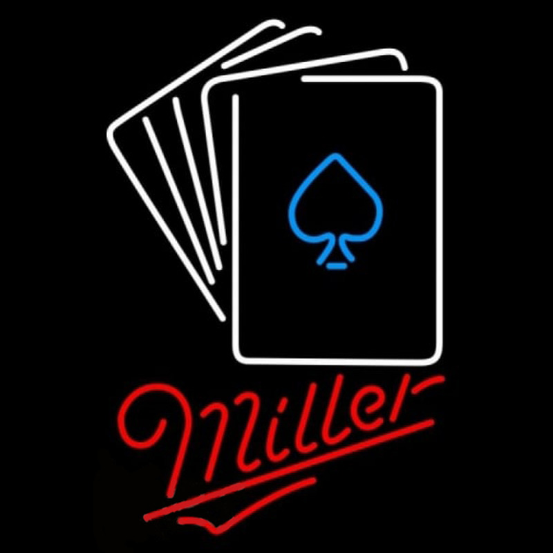 Miller Poker Cards Beer Sign Leuchtreklame