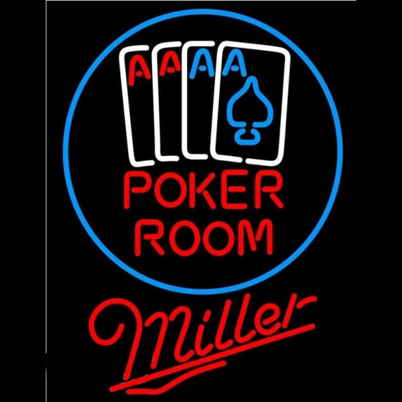 Miller Poker Room Beer Sign Leuchtreklame