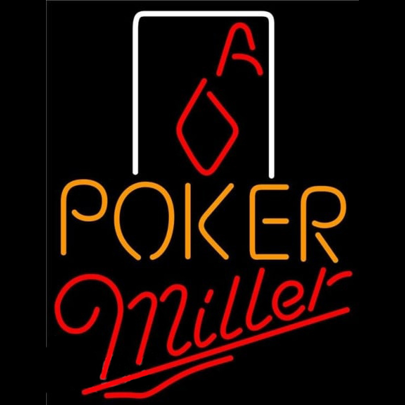 Miller Poker Squver Ace Beer Sign Leuchtreklame