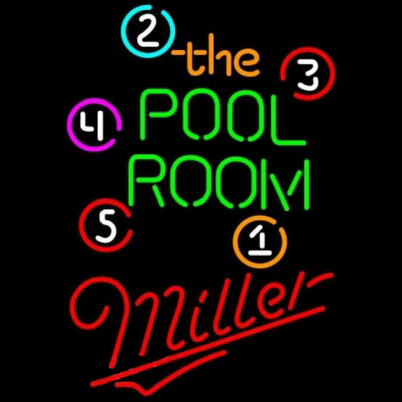 Miller Pool Room Billiards Beer Sign Leuchtreklame