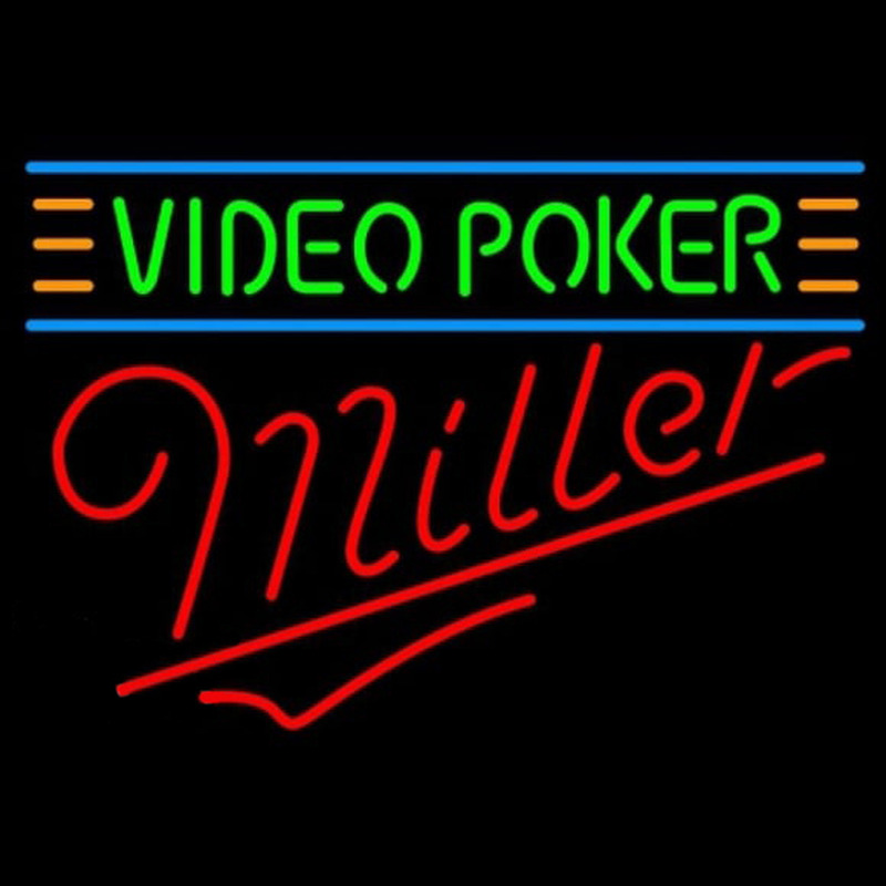 Miller Video Poker Beer Sign Leuchtreklame