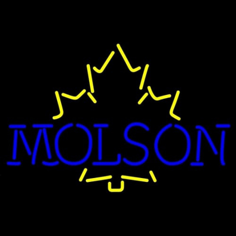 Molson Yellow Maple Leaf Leuchtreklame