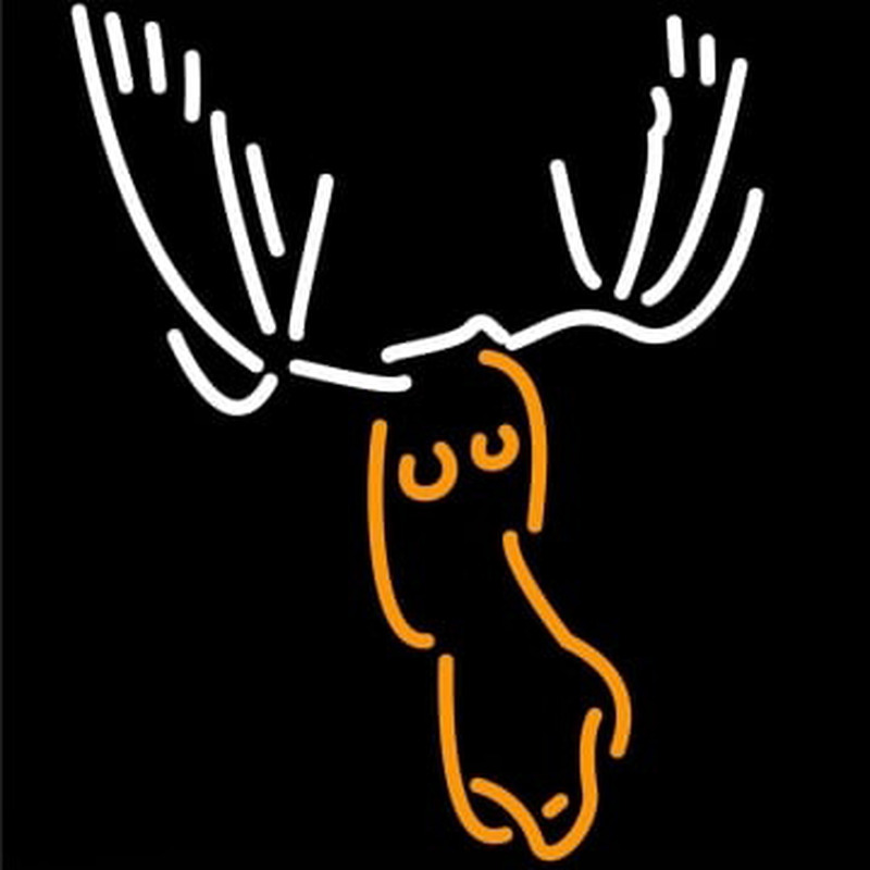 Moose Head with Logo Leuchtreklame