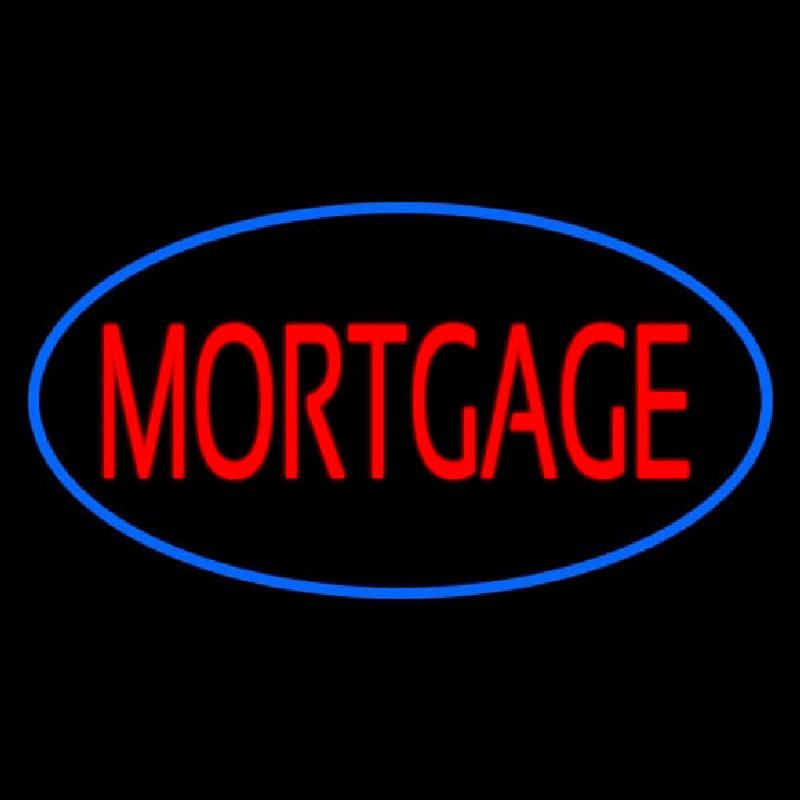 Mortgage Oval Blue Leuchtreklame