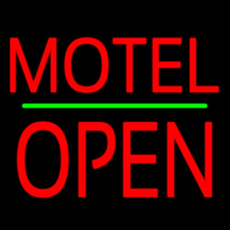 Motel Block Open Green Line Leuchtreklame