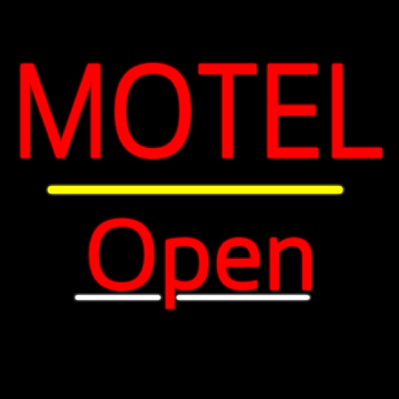 Motel Open Yellow Line Leuchtreklame