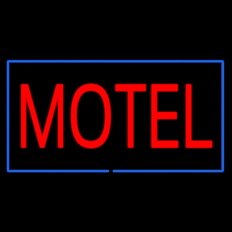 Motel With Blue Border Leuchtreklame