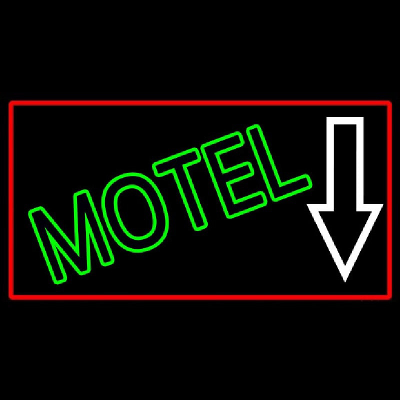 Motel With Down Arrow Leuchtreklame