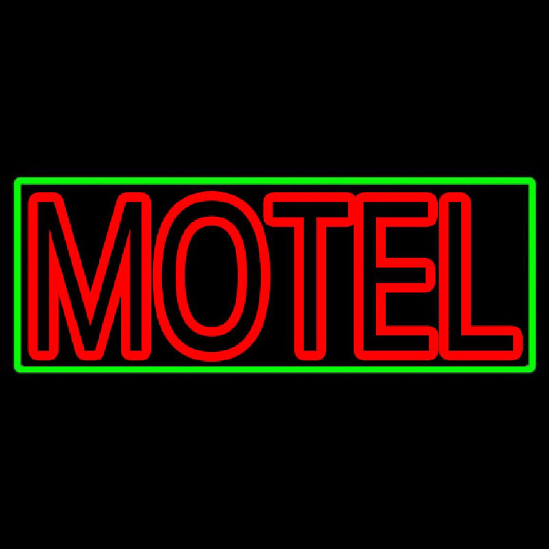 Motel With Green Border Leuchtreklame