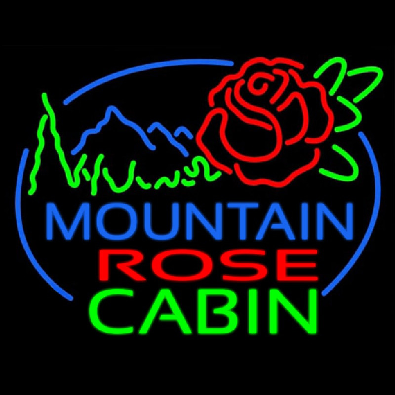 Mountain Rose Cabin Leuchtreklame