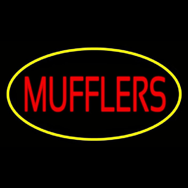 Mufflers Yellow Oval Leuchtreklame