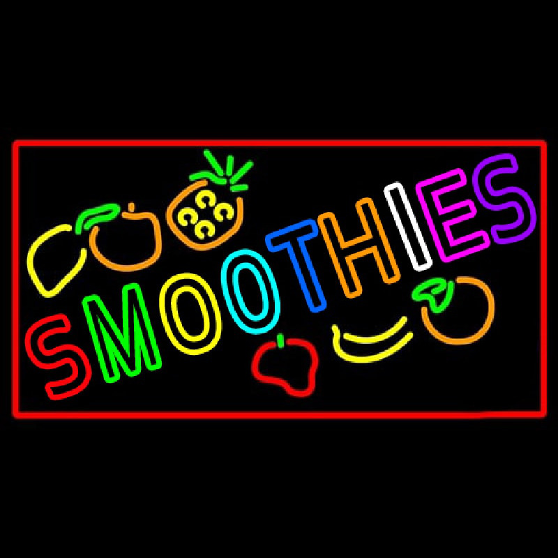 Multi Colored Double Stroke Smoothies Leuchtreklame