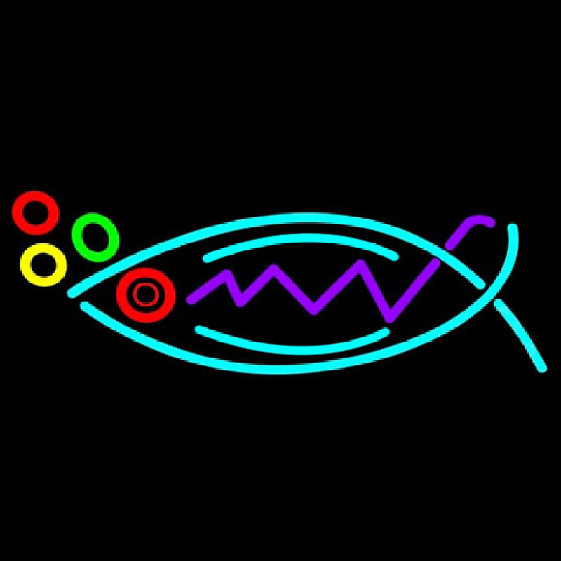 Multicolor Fish Logo Leuchtreklame