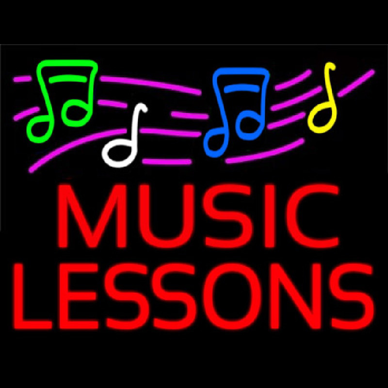 Music Lessons With Logo Leuchtreklame