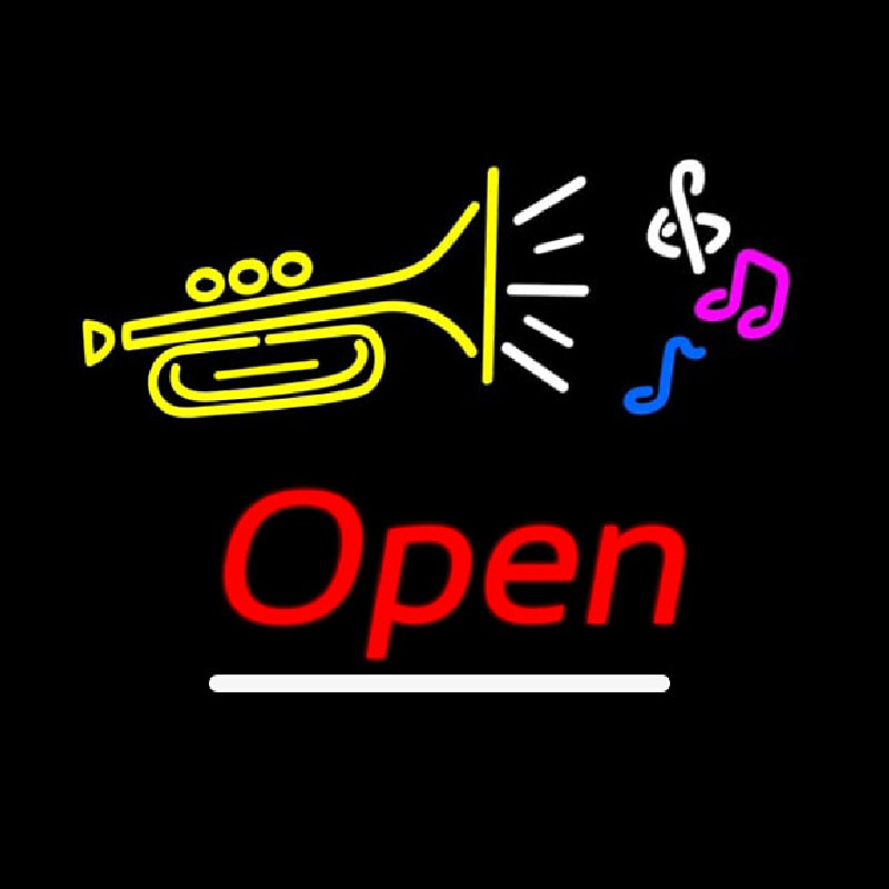 Music Logo Open Leuchtreklame