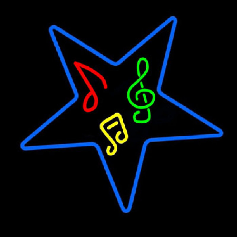 Musical Notes In Star Leuchtreklame