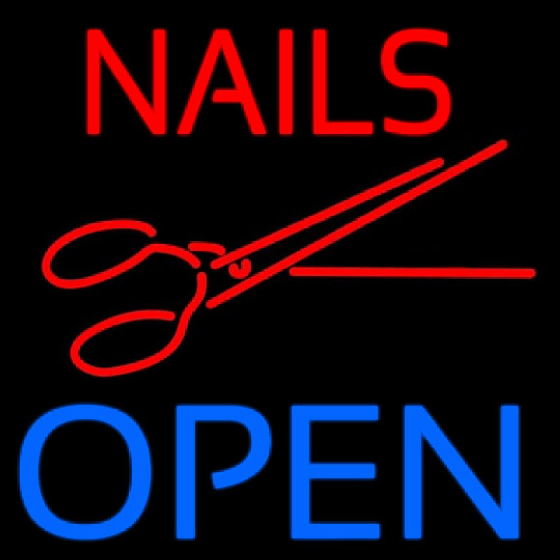 Nails Open With Scissors Leuchtreklame