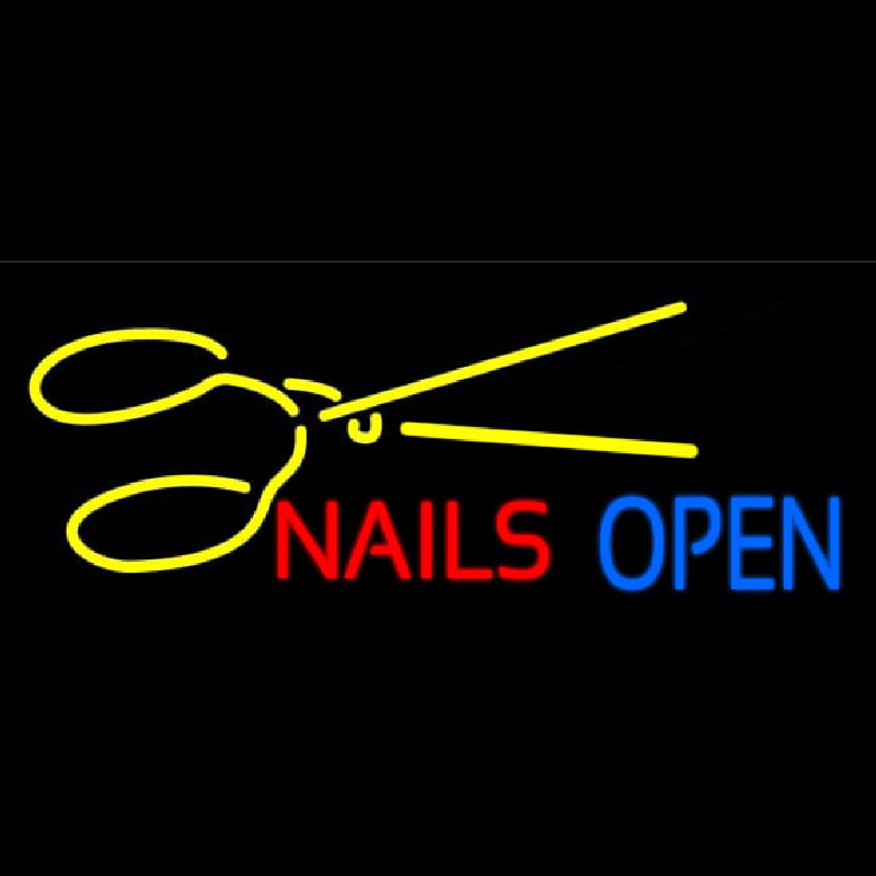 Nails Open With Scissors Leuchtreklame