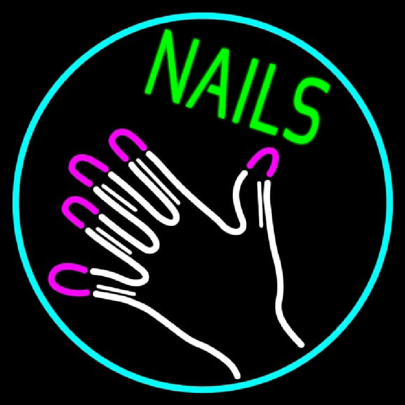 Nails With Hand Logo Leuchtreklame