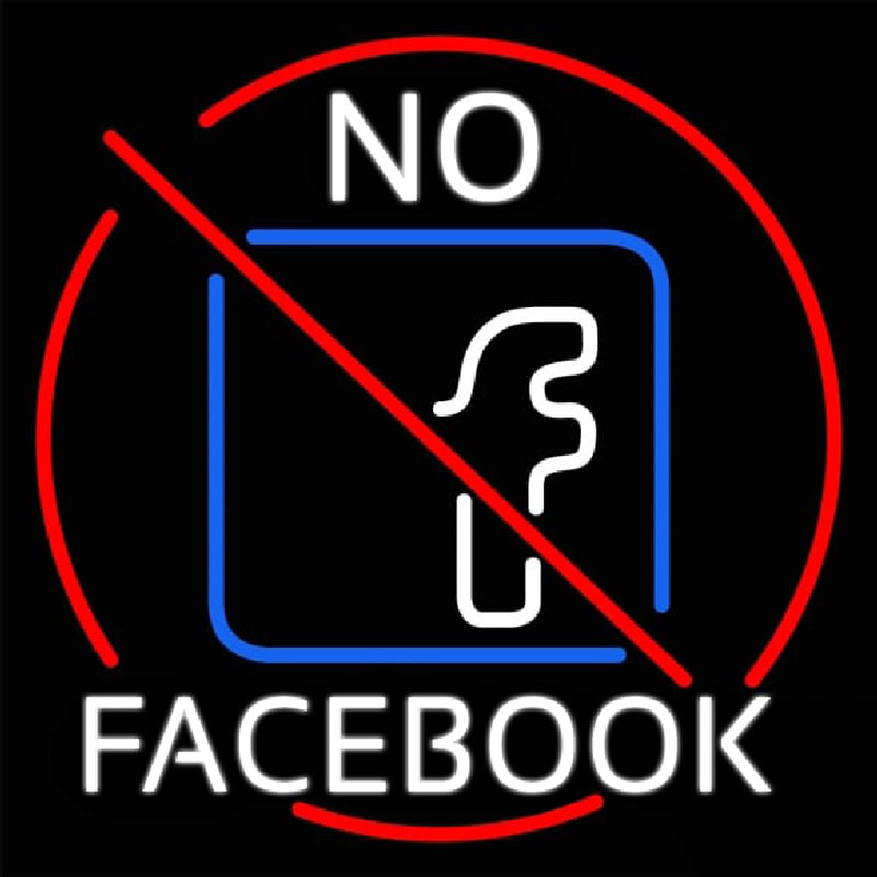 No Facebook Leuchtreklame