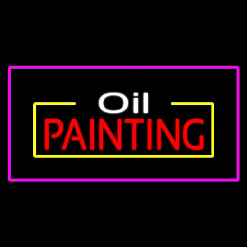 Oil Painting Purple Rectangle Leuchtreklame