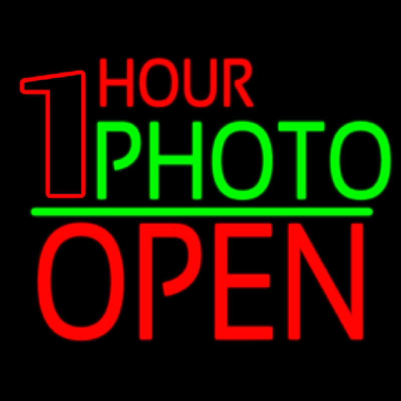 One Hour Photo Open 1 Leuchtreklame