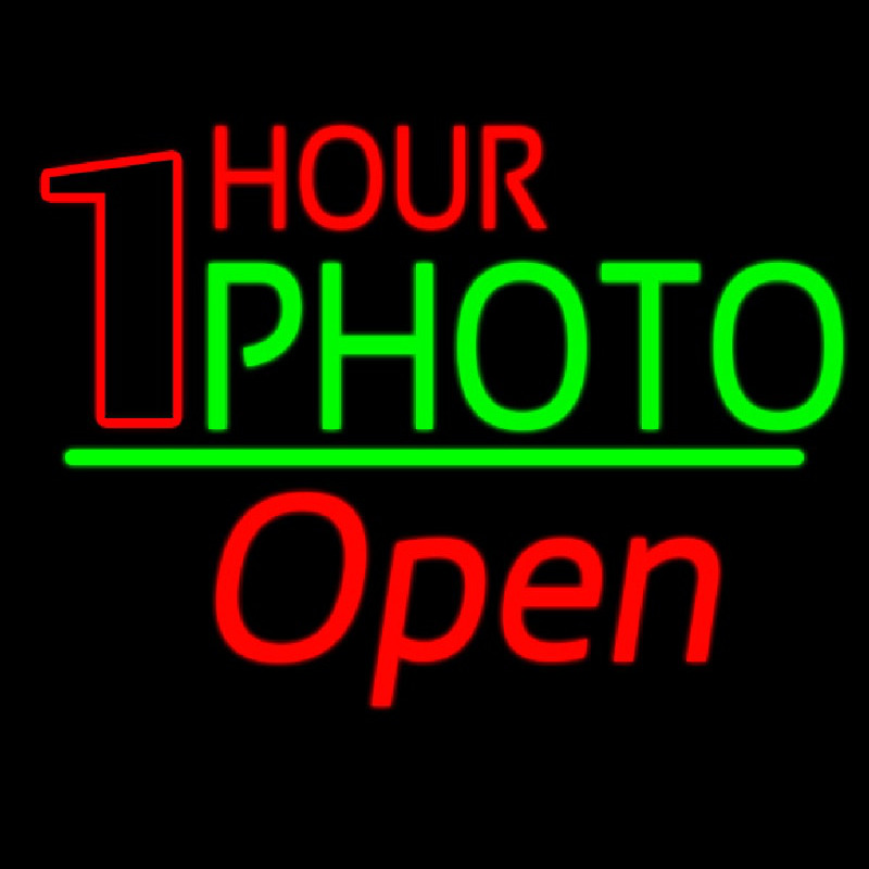 One Hour Photo Open 2 Leuchtreklame