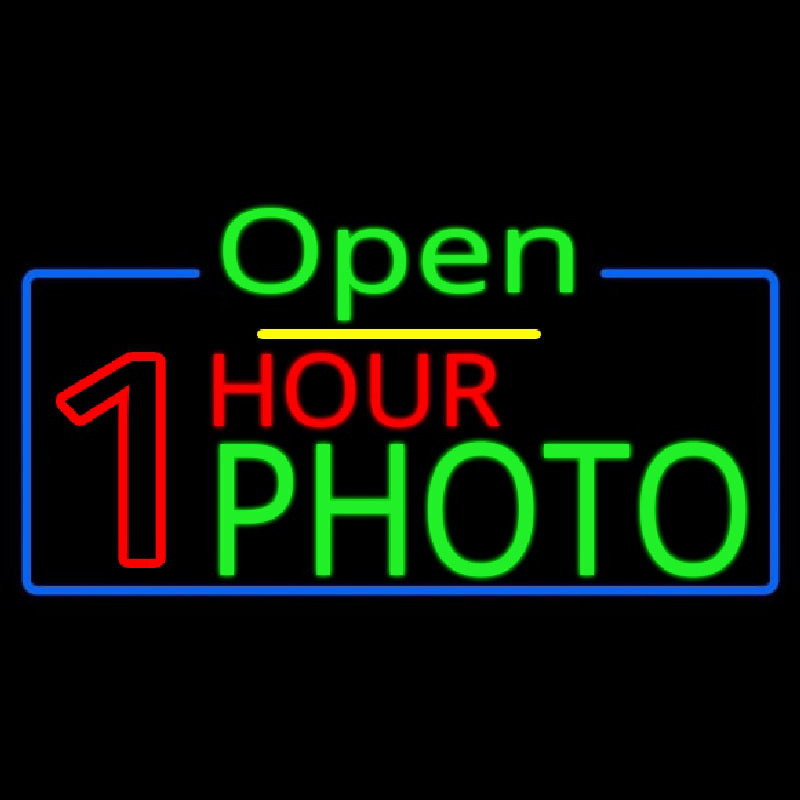 One Hour Photo Open Leuchtreklame