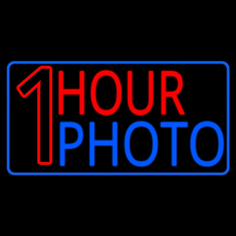 One Hour Photo With Border Leuchtreklame