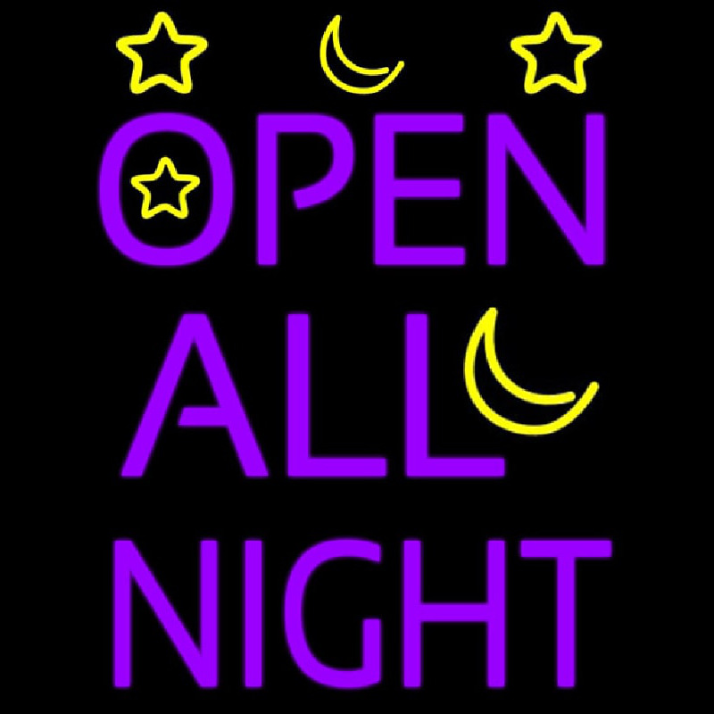 Open All Night Leuchtreklame