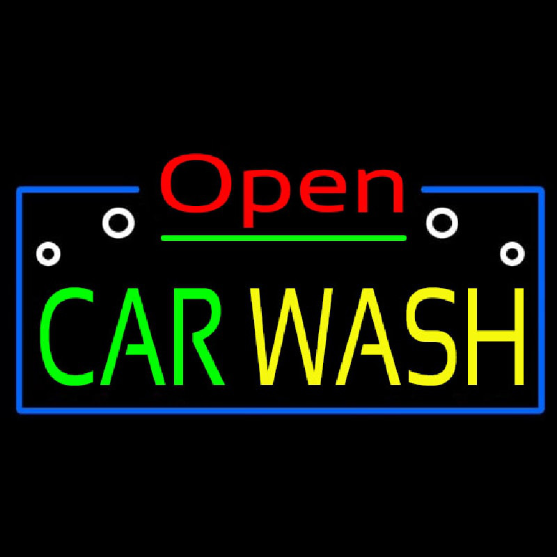 Open Car Wash Block Leuchtreklame