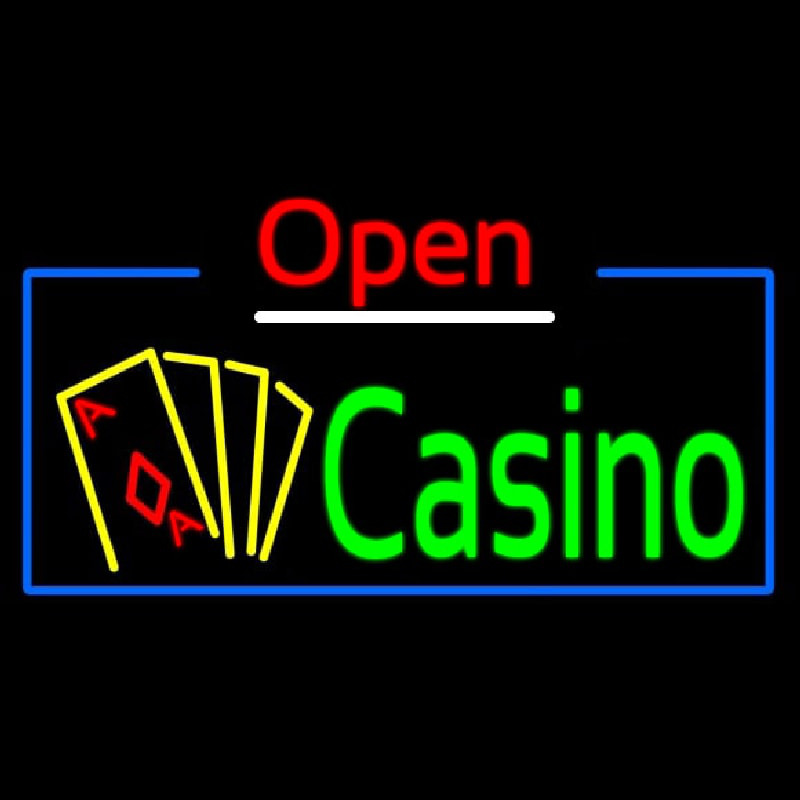 Open Casino With Cards Leuchtreklame