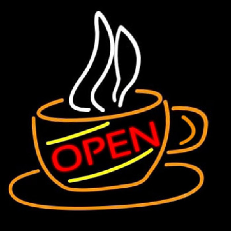 Open Coffee Cup Leuchtreklame