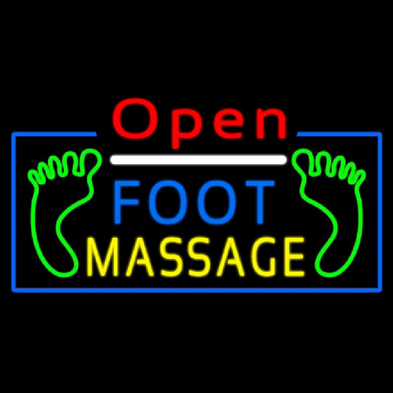 Open Foot Massage Leuchtreklame