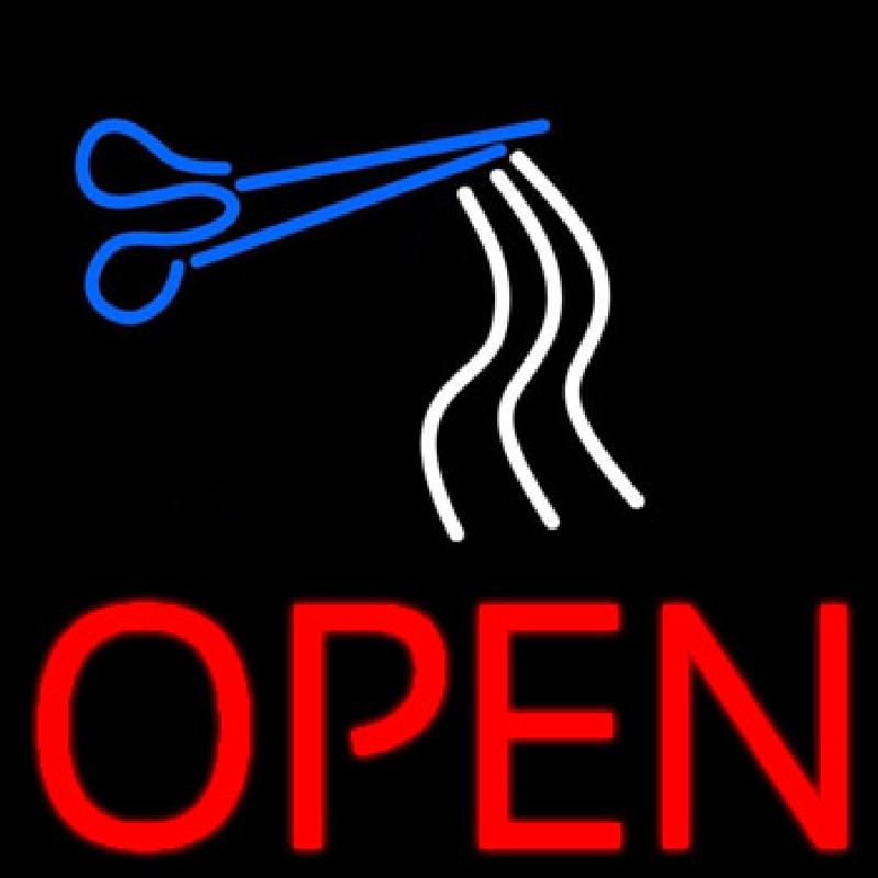 Open Haircut Leuchtreklame