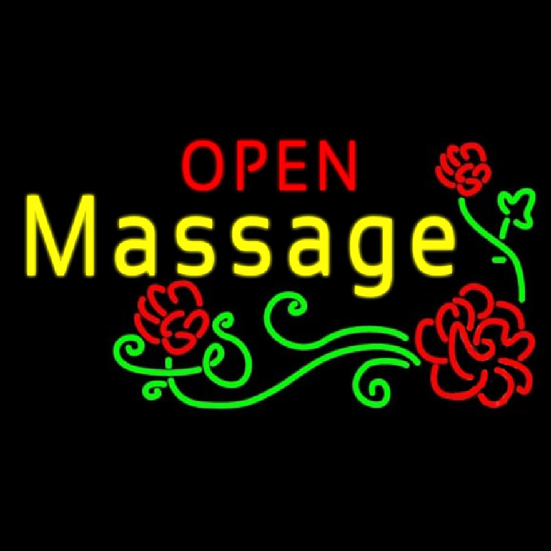 Open Massage Leuchtreklame