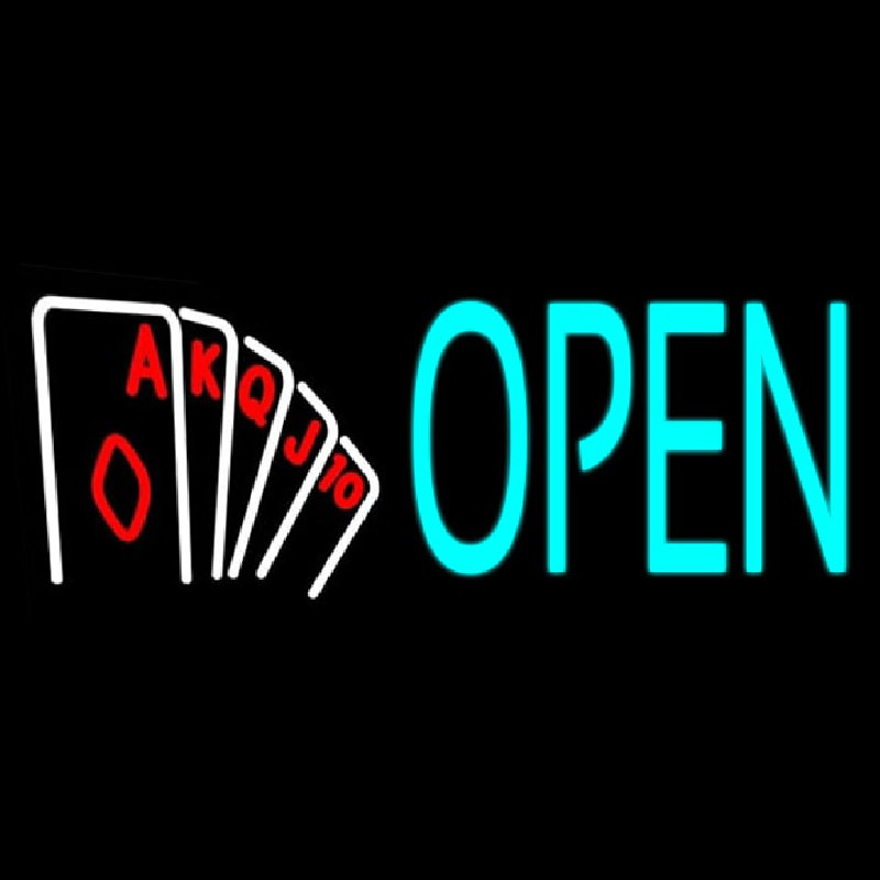 Open Royal Flush Poker Leuchtreklame