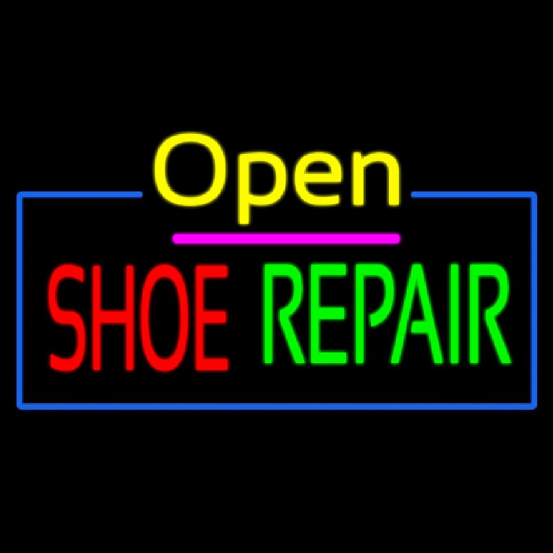 Open Shoe Repair Leuchtreklame