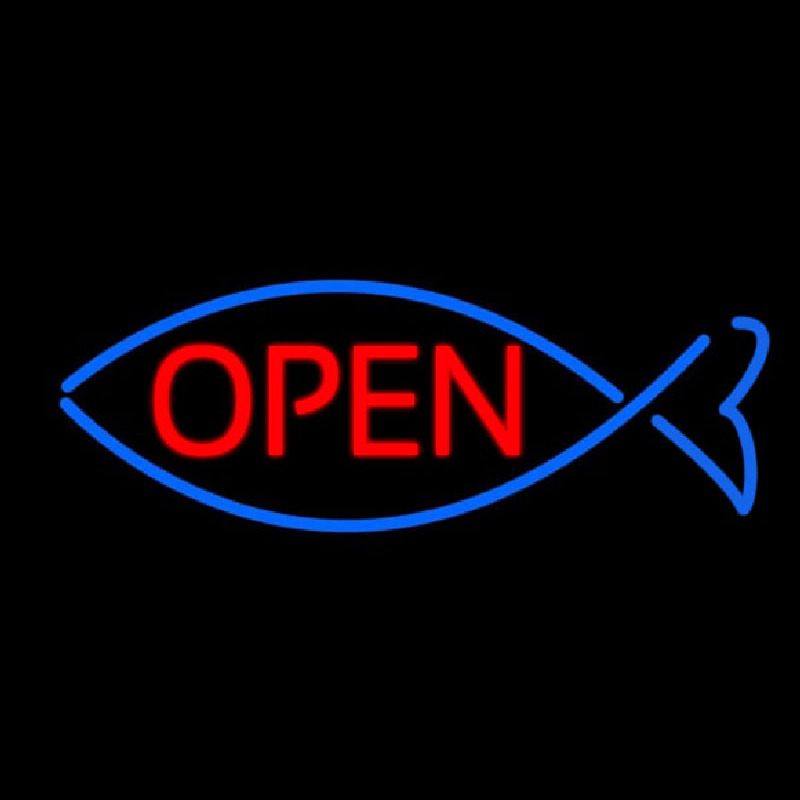 Open With Fish Leuchtreklame