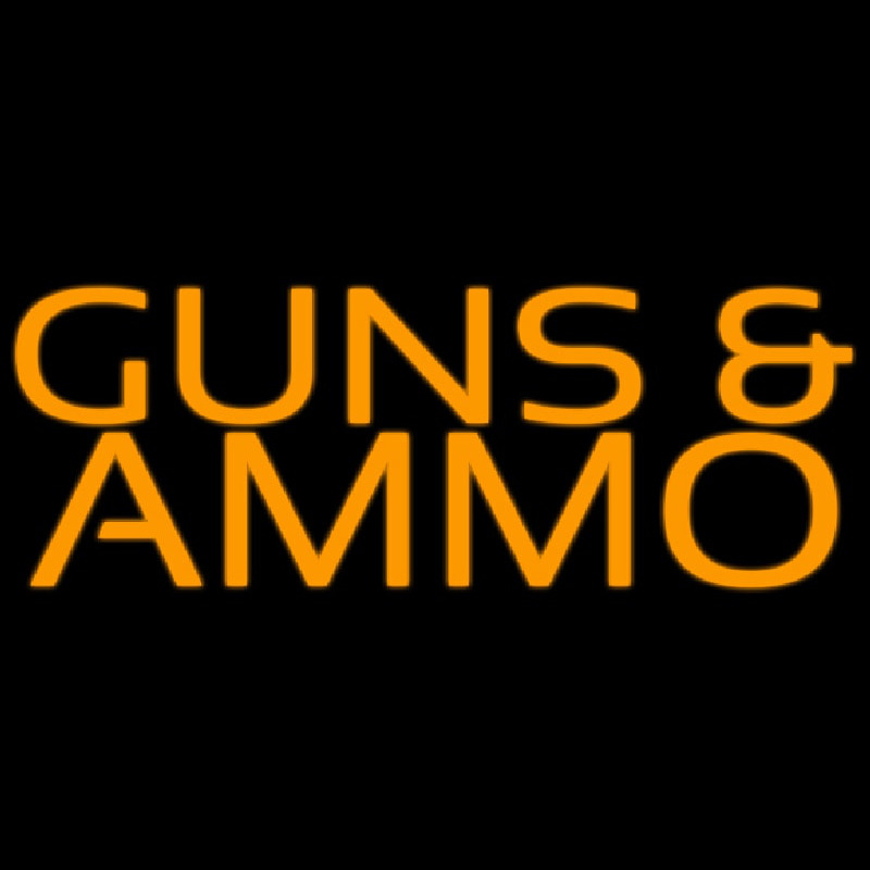 Orange Guns And Ammo Leuchtreklame