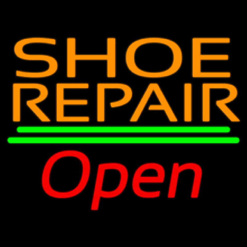 Orange Shoe Repair Open Leuchtreklame