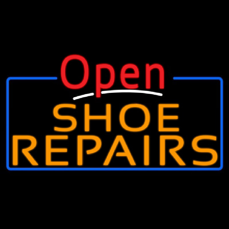 Orange Shoe Repairs Open Leuchtreklame