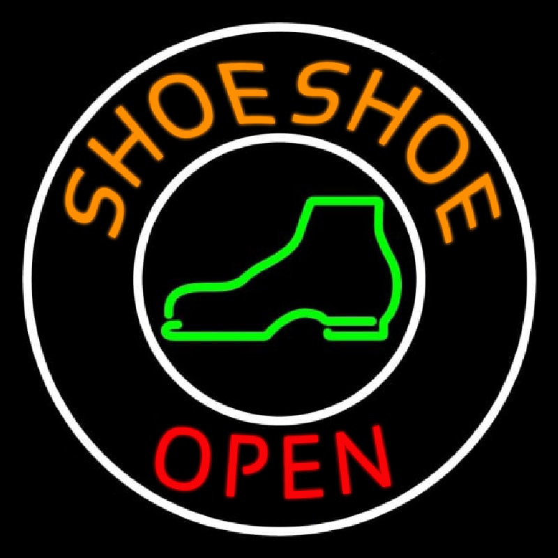 Orange Shoe Shop Open Leuchtreklame