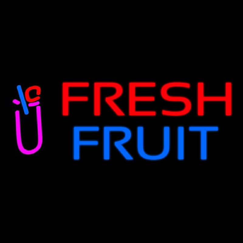 Oval Fresh Fruit Smoothies Leuchtreklame