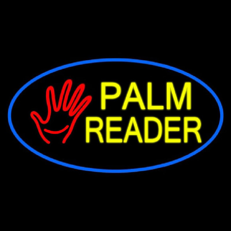 Palm Reader Logo Blue Oval Leuchtreklame