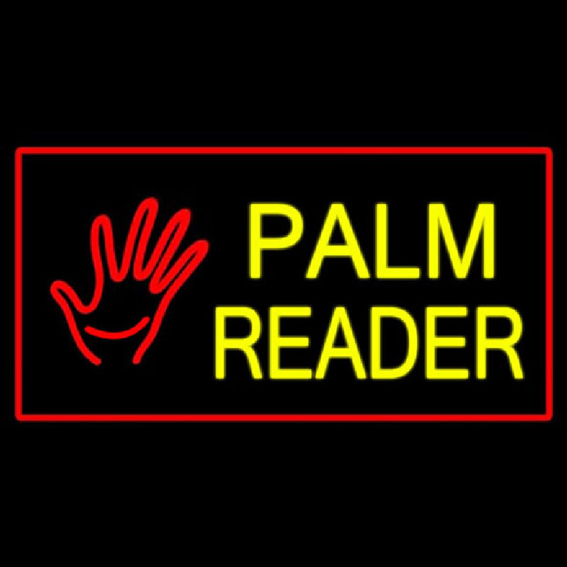 Palm Reader Logo Red Rectangle Leuchtreklame