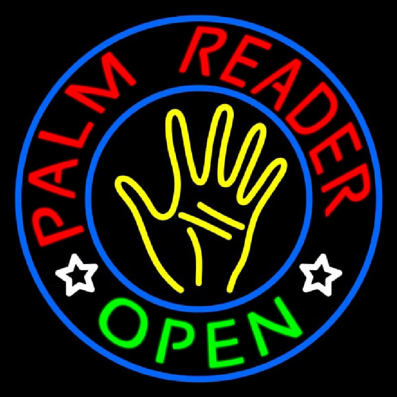 Palm Reader Open Circle Leuchtreklame