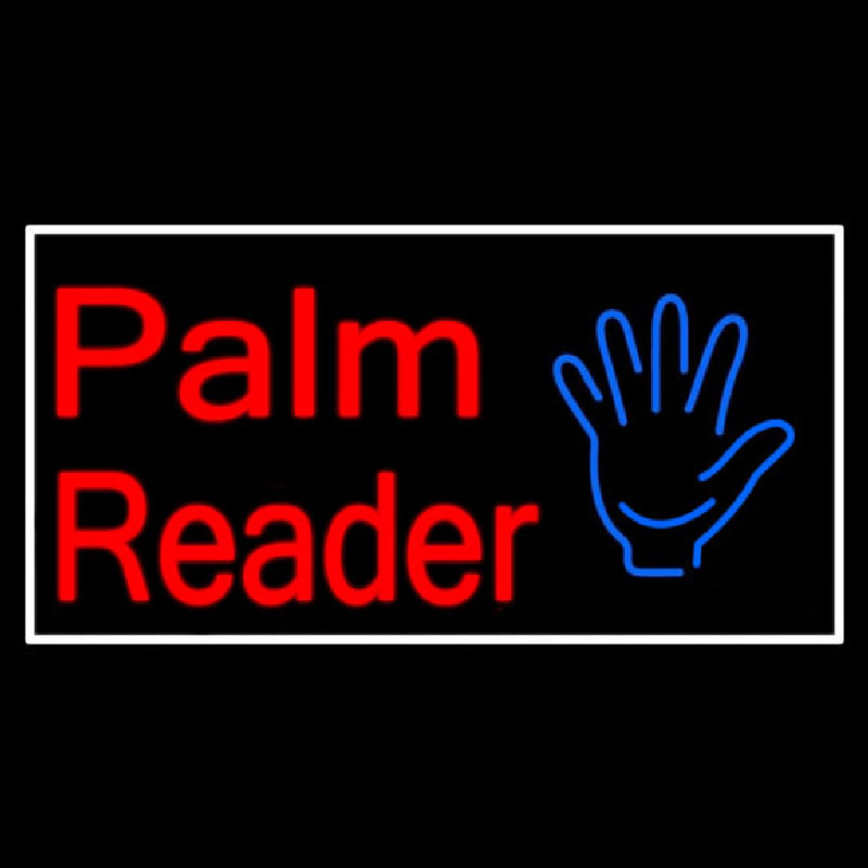 Palm Reader White Border Leuchtreklame