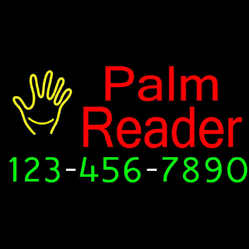 Palm Reader With Phone Number Leuchtreklame